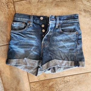 Levi denim shorts size 25, cuffed hem